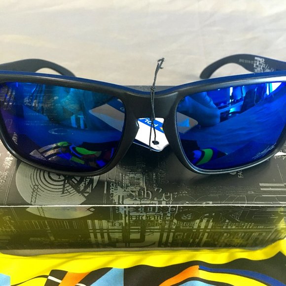 Oakley Overtime Black Sunglasses New blue Lenses